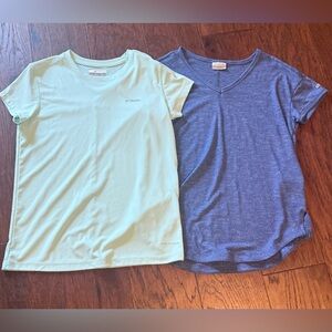 Lot of 2 Columbia Short Sleeve Athletic Performance Tees - Womens XS and S EUC